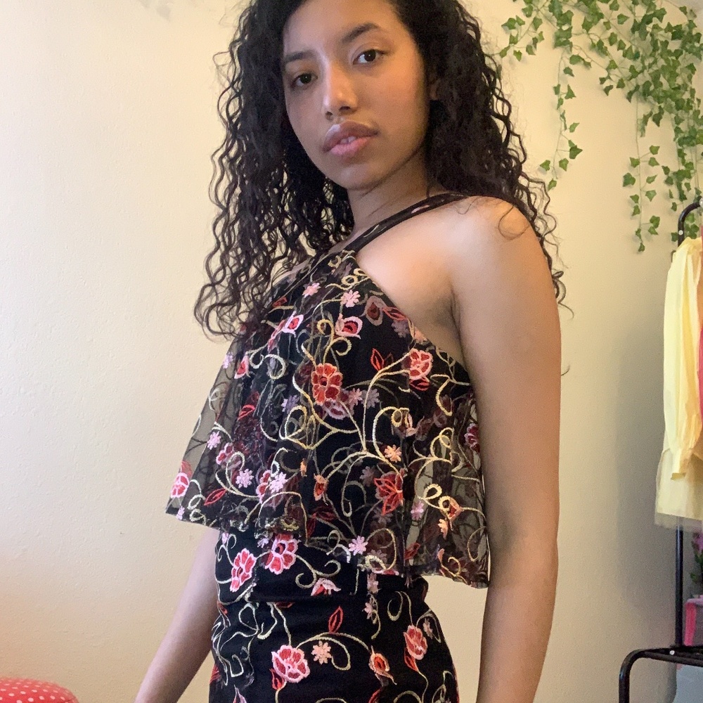 Gianni Bini Floral Embroidered Dress